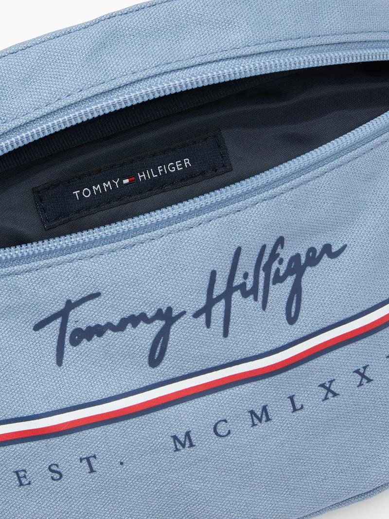 Blue Men's Tommy Hilfiger Signature Fanny Pack Bags | AU_M31703