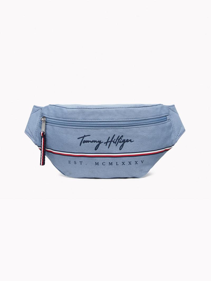 Blue Men\'s Tommy Hilfiger Signature Fanny Pack Bags | AU_M31703