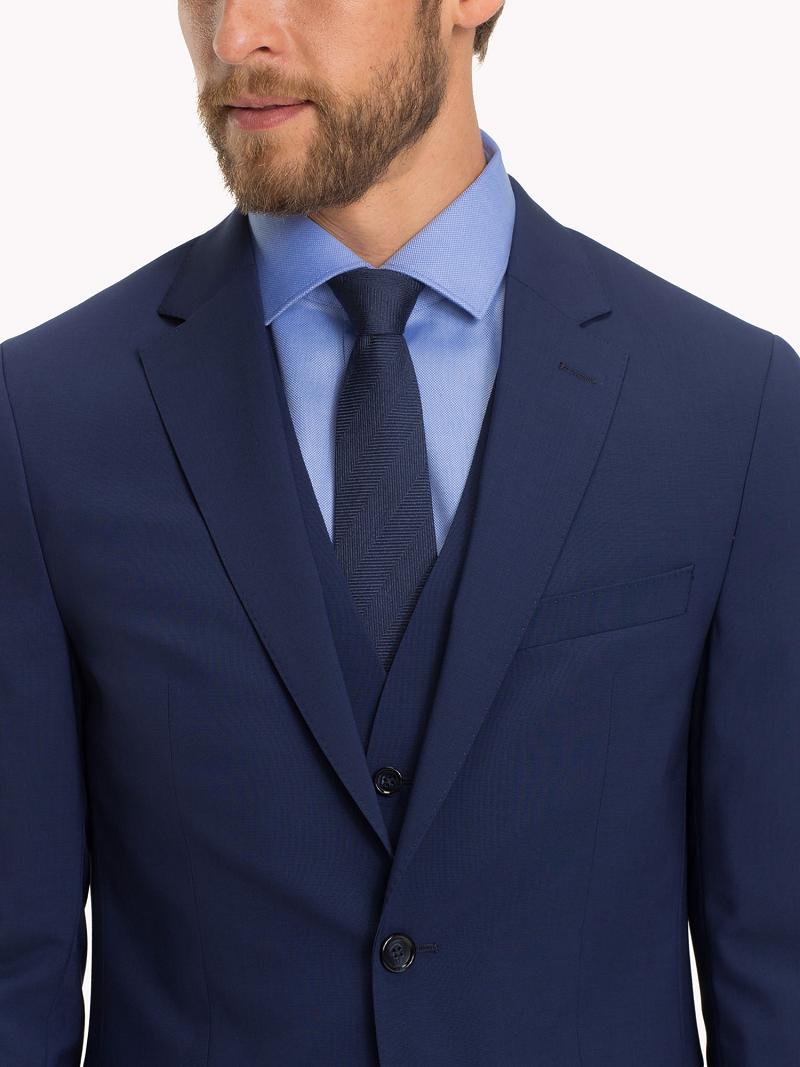 Blue Men's Tommy Hilfiger Slim fit virgin wool Blazers | AU_M31485