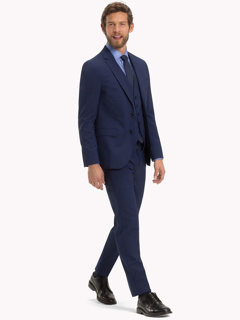 Blue Men's Tommy Hilfiger Slim fit virgin wool Blazers | AU_M31485