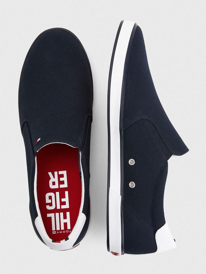 Blue Men's Tommy Hilfiger Slip-on Sneakers | AU_M31629