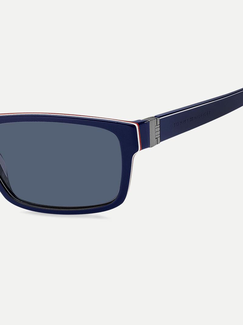 Blue Men's Tommy Hilfiger Small-Frame Rectangle Sunglasses | AU_M31773