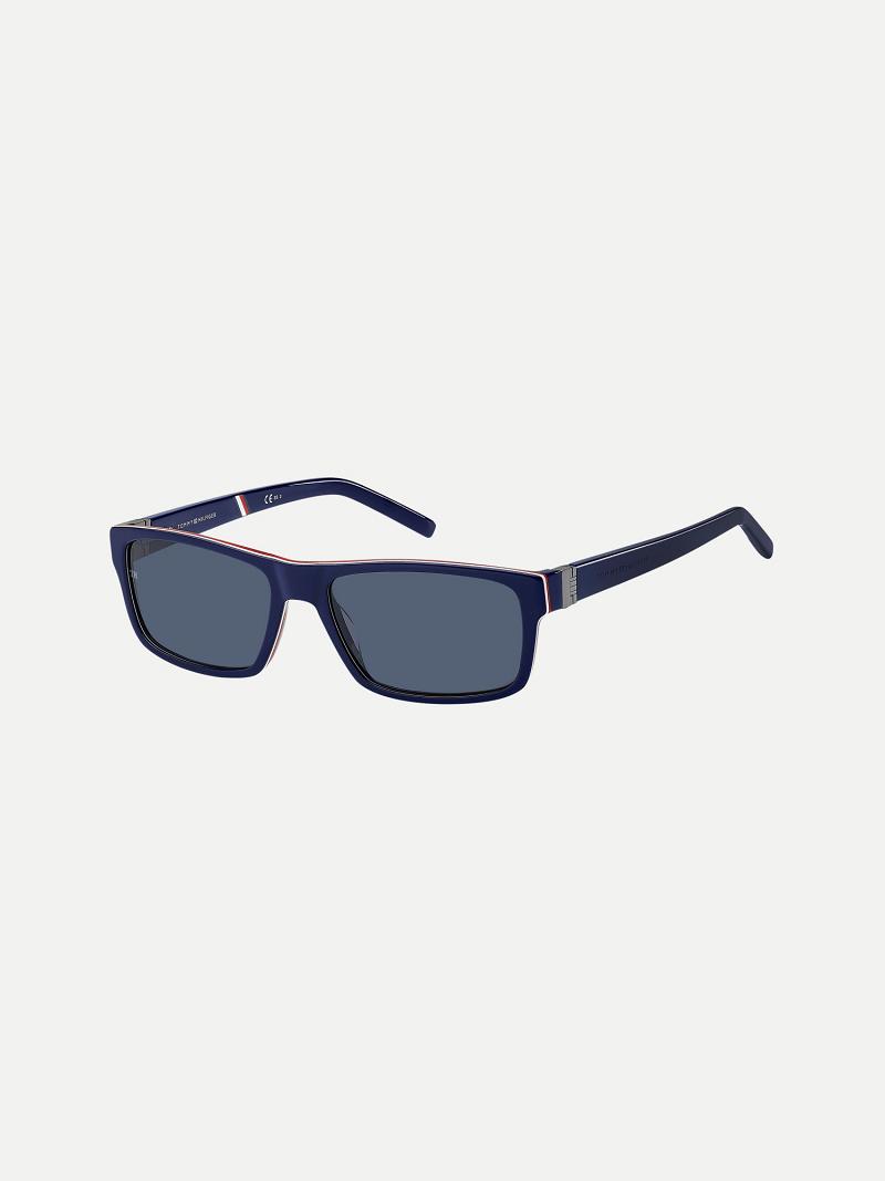 Blue Men\'s Tommy Hilfiger Small-Frame Rectangle Sunglasses | AU_M31773