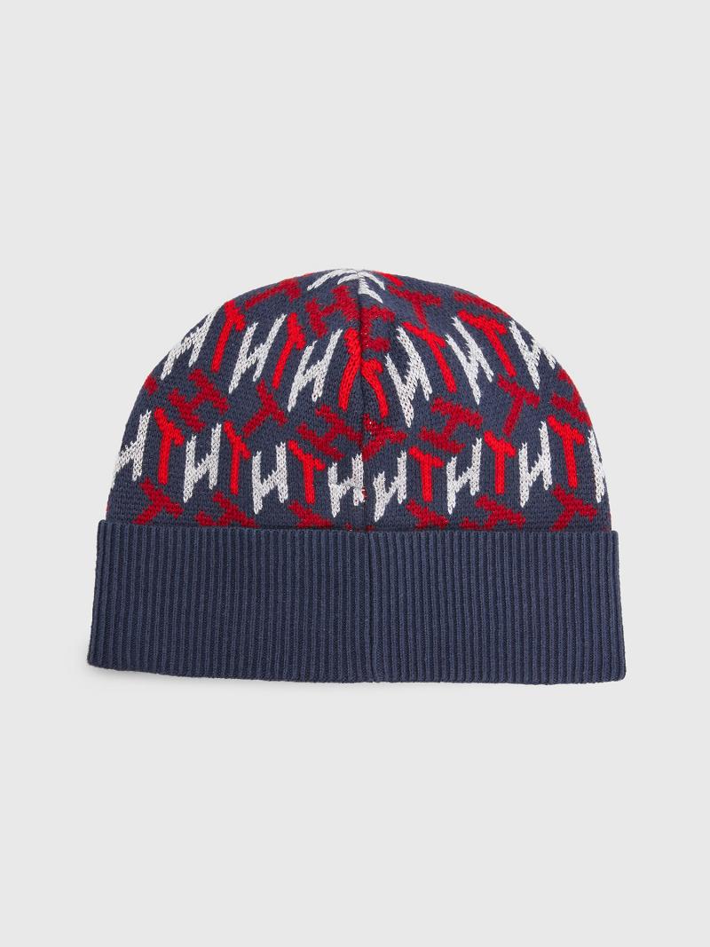 Blue / Red Kids' Tommy Hilfiger TH Beanie Hats | AU_B2280