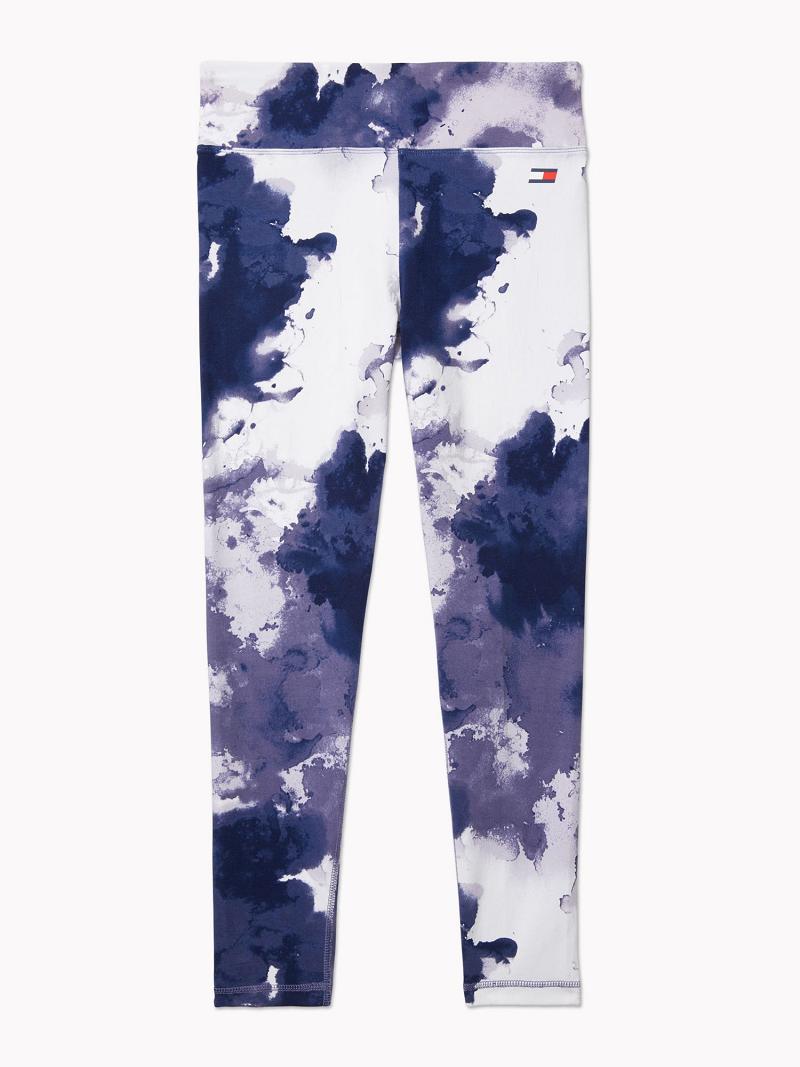 Blue Women\'s Tommy Hilfiger Essential Watercolor Print Leggings | AU_W21224