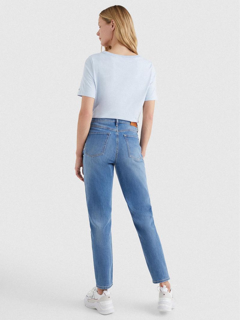 Blue Women's Tommy Hilfiger High Rise Tapered Fit Jeans | AU_W21199