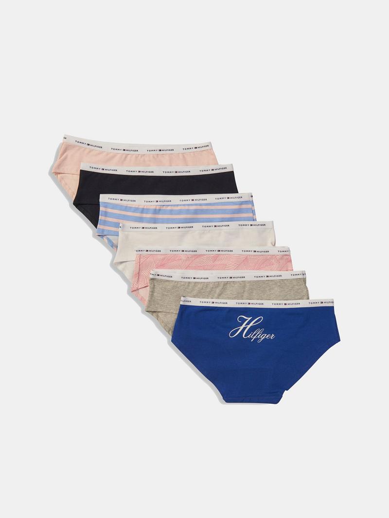 Blue Women\'s Tommy Hilfiger Logo Mix Hipster 7PK Lingerie | AU_W21554