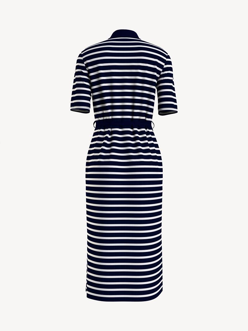 Blue Women's Tommy Hilfiger Polo Midi Dresses | AU_W21106