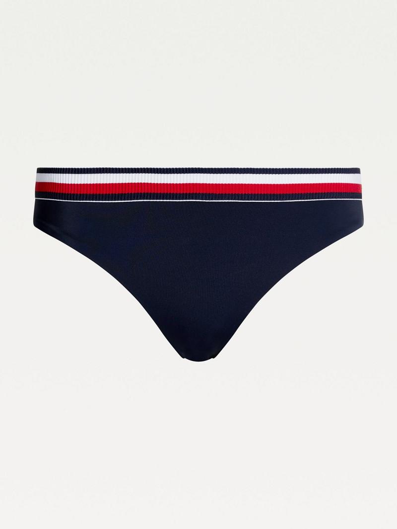 Blue Women's Tommy Hilfiger Stripe Bikini Bottom Swimwear | AU_W21428