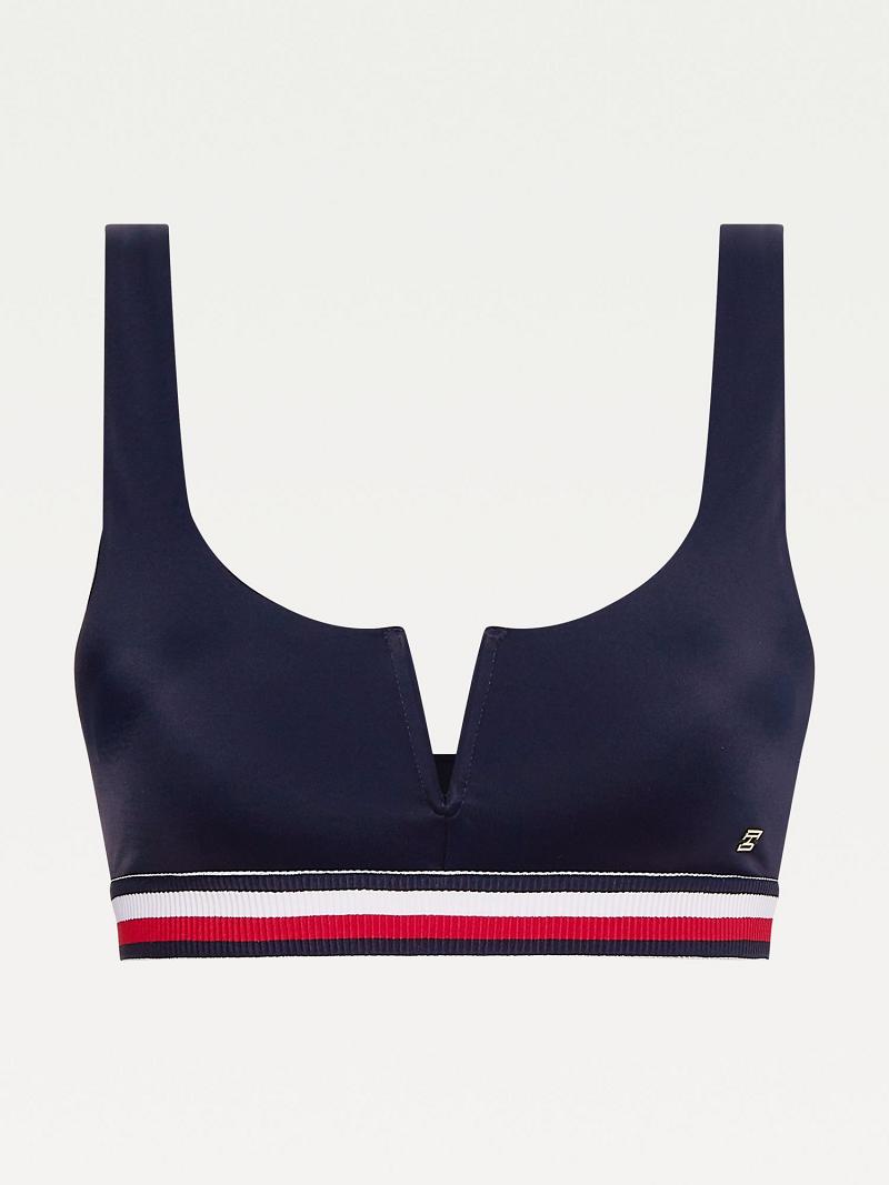 Blue Women's Tommy Hilfiger Stripe Bralette Top Swimwear | AU_W21429