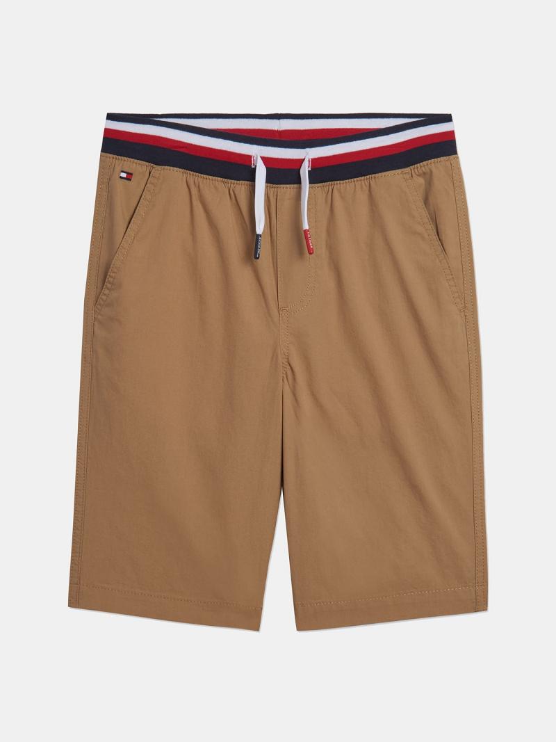 Brown Kids\' Tommy Hilfiger Drawstring Waist Shorts | AU_B2095