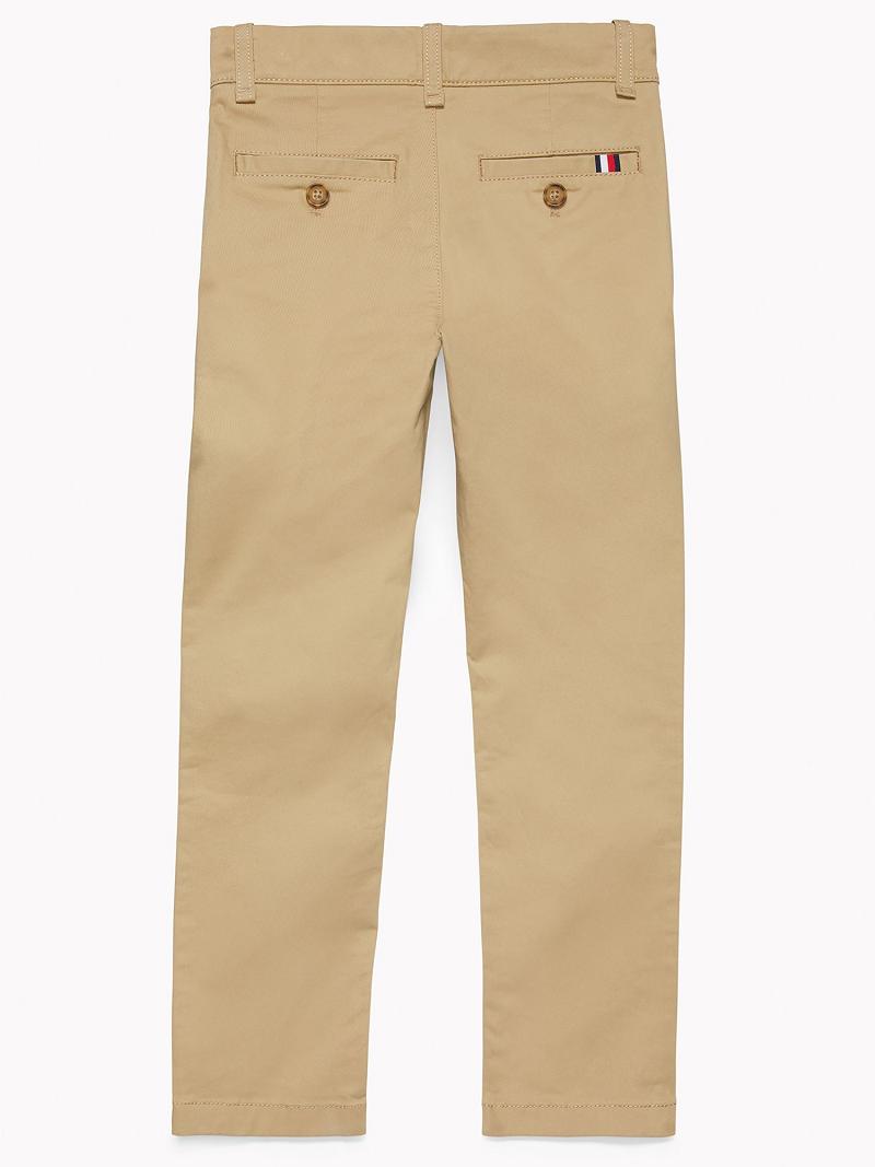 Brown Kids' Tommy Hilfiger Solid Chino Trousers | AU_B2226