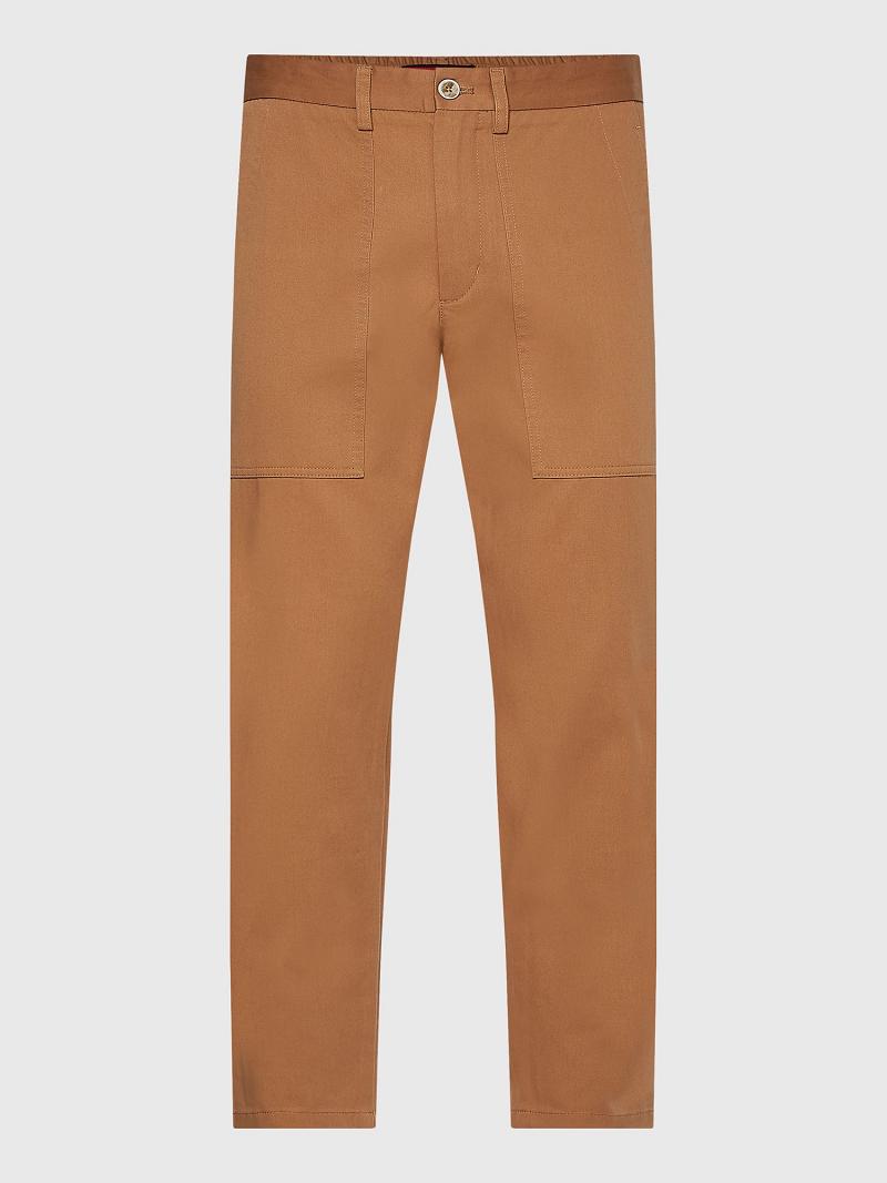 Brown Men's Tommy Hilfiger Relaxed fit utility Pants | AU_M31337