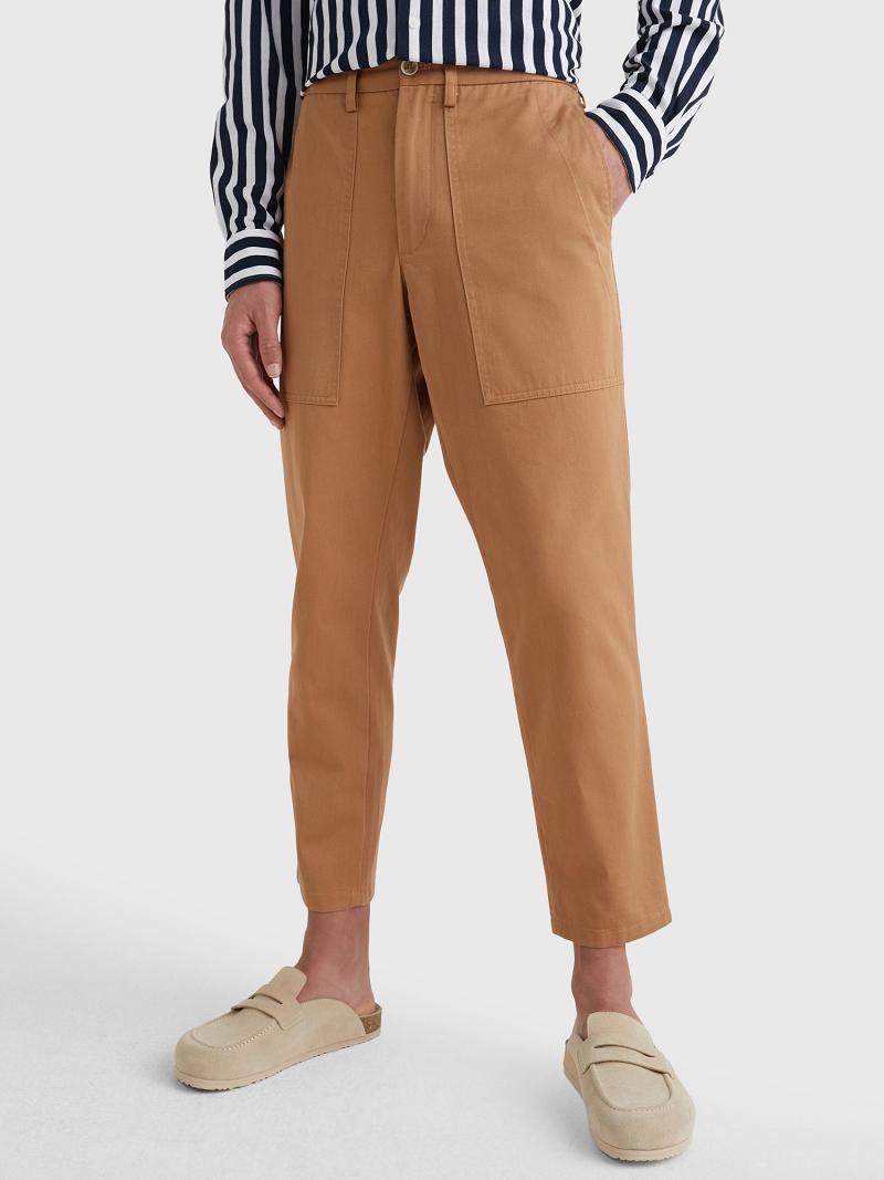 Brown Men\'s Tommy Hilfiger Relaxed fit utility Pants | AU_M31337