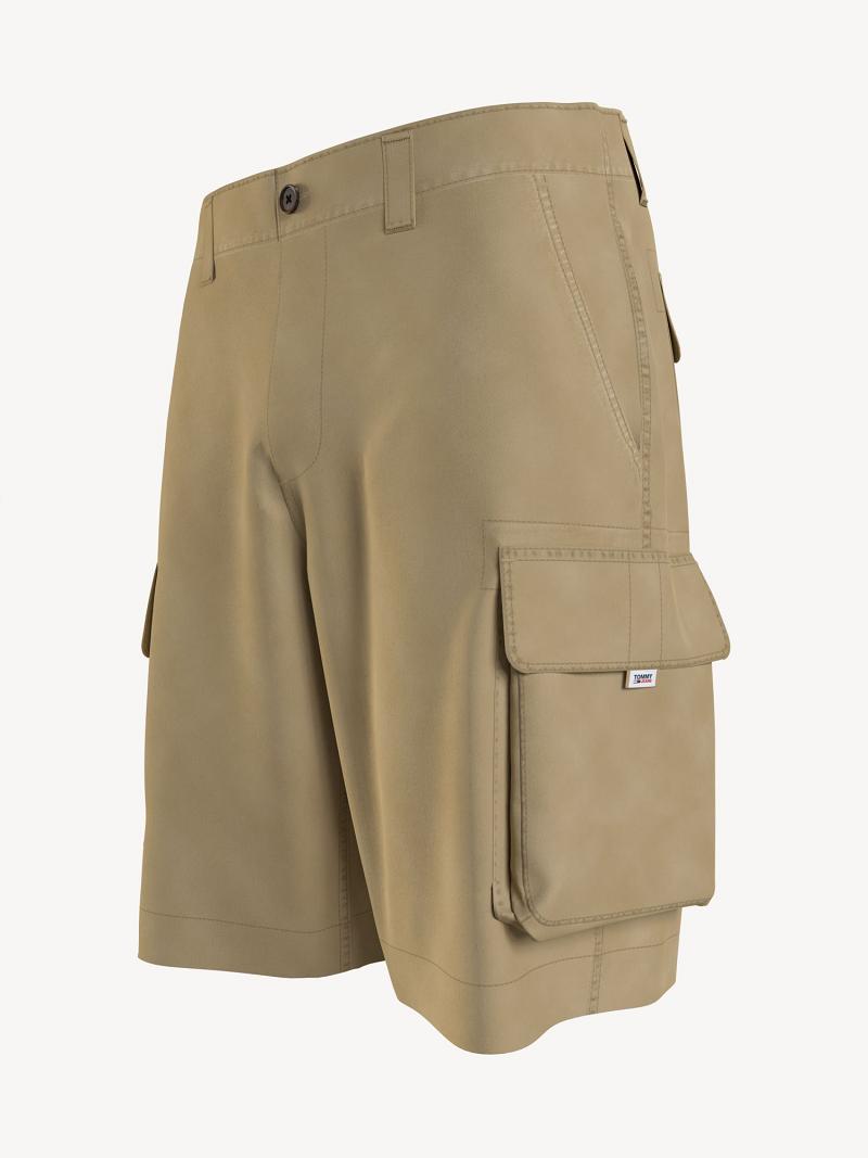 Brown Men's Tommy Hilfiger Solid Cargo Shorts | AU_M31224