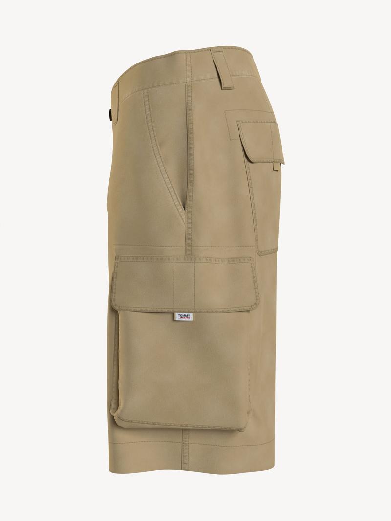 Brown Men's Tommy Hilfiger Solid Cargo Shorts | AU_M31224