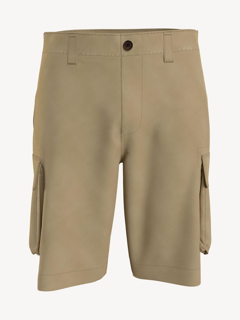 Brown Men\'s Tommy Hilfiger Solid Cargo Shorts | AU_M31224