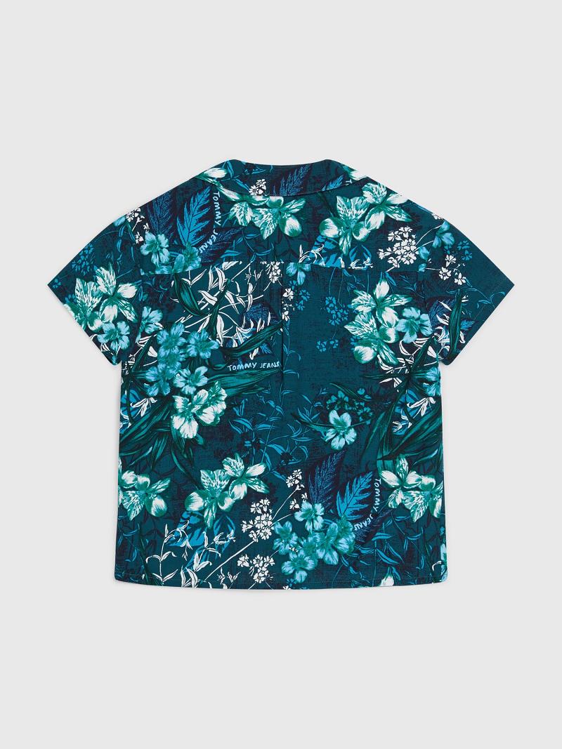 Green Kids' Tommy Hilfiger Tropical Print T Shirts | AU_G1271