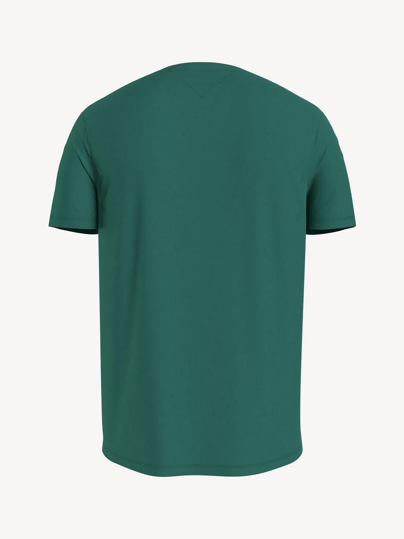 Green Men's Tommy Hilfiger Essential V-Neck T Shirts | AU_M31037