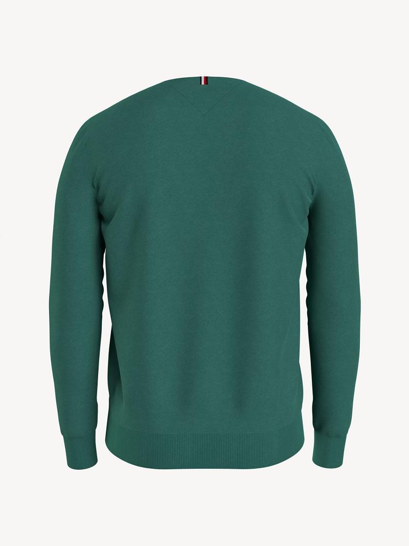 Green Men's Tommy Hilfiger Essential tonal v-neck Sweaters | AU_M31165