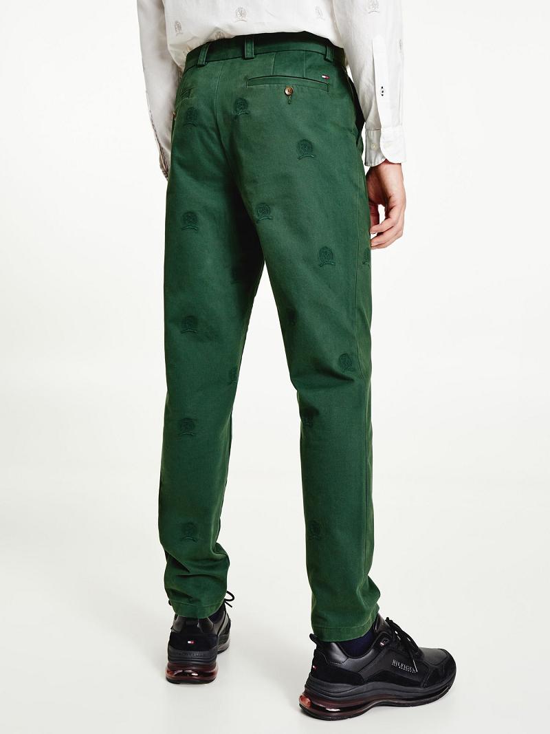 Green Men's Tommy Hilfiger Icon Crest Pants | AU_M31322