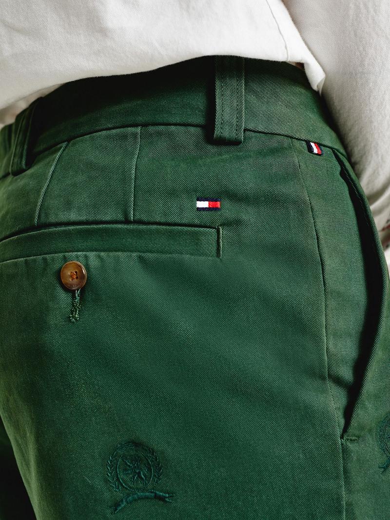 Green Men's Tommy Hilfiger Icon Crest Pants | AU_M31322