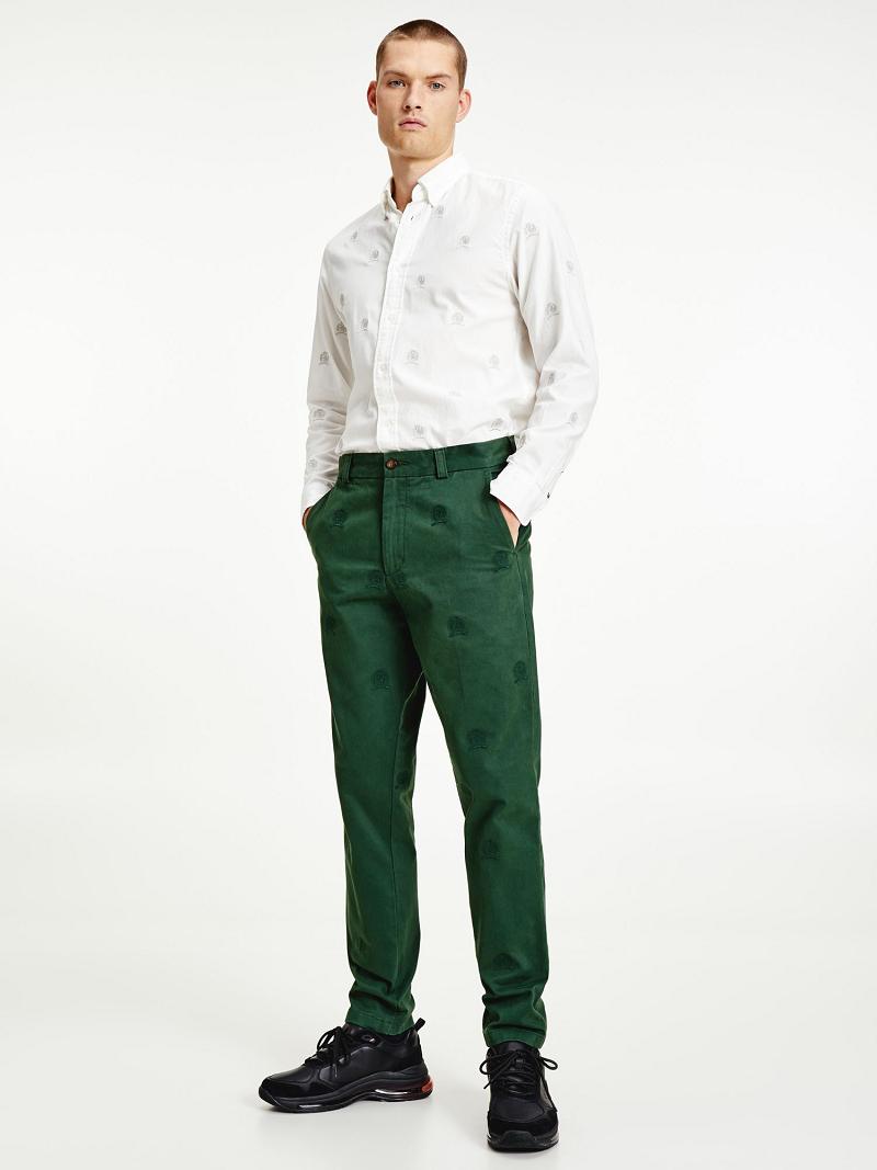 Green Men's Tommy Hilfiger Icon Crest Pants | AU_M31322