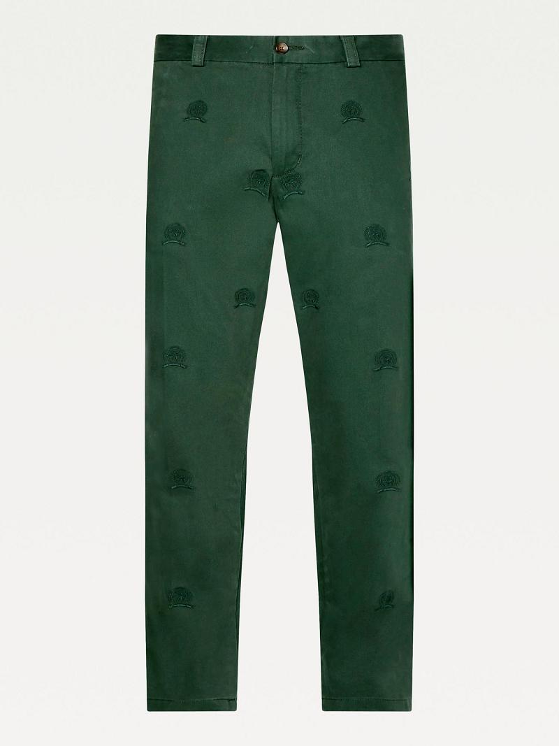 Green Men's Tommy Hilfiger Icon Crest Pants | AU_M31322