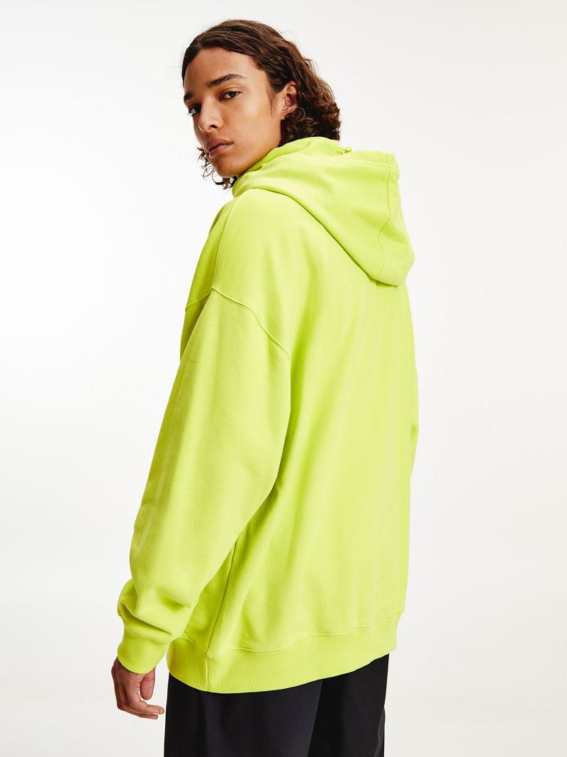 Green Men's Tommy Hilfiger Modern reflective flag Hoodies | AU_M31449