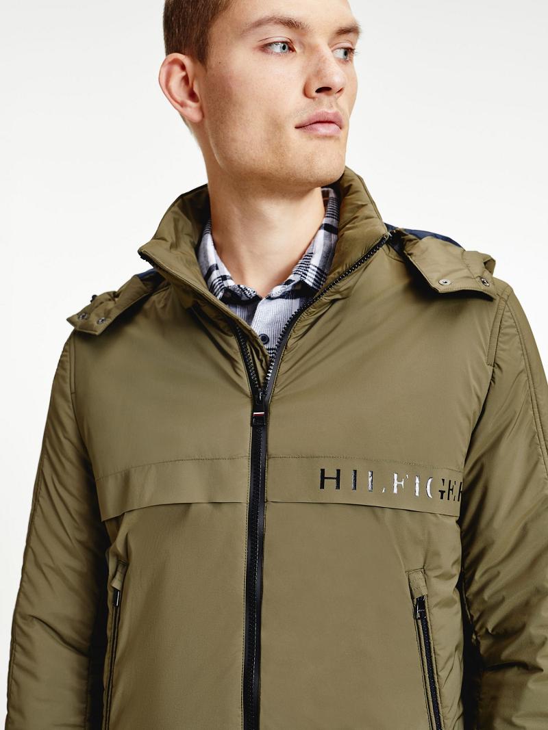 Green Men's Tommy Hilfiger Removable hood Jackets | AU_M31420