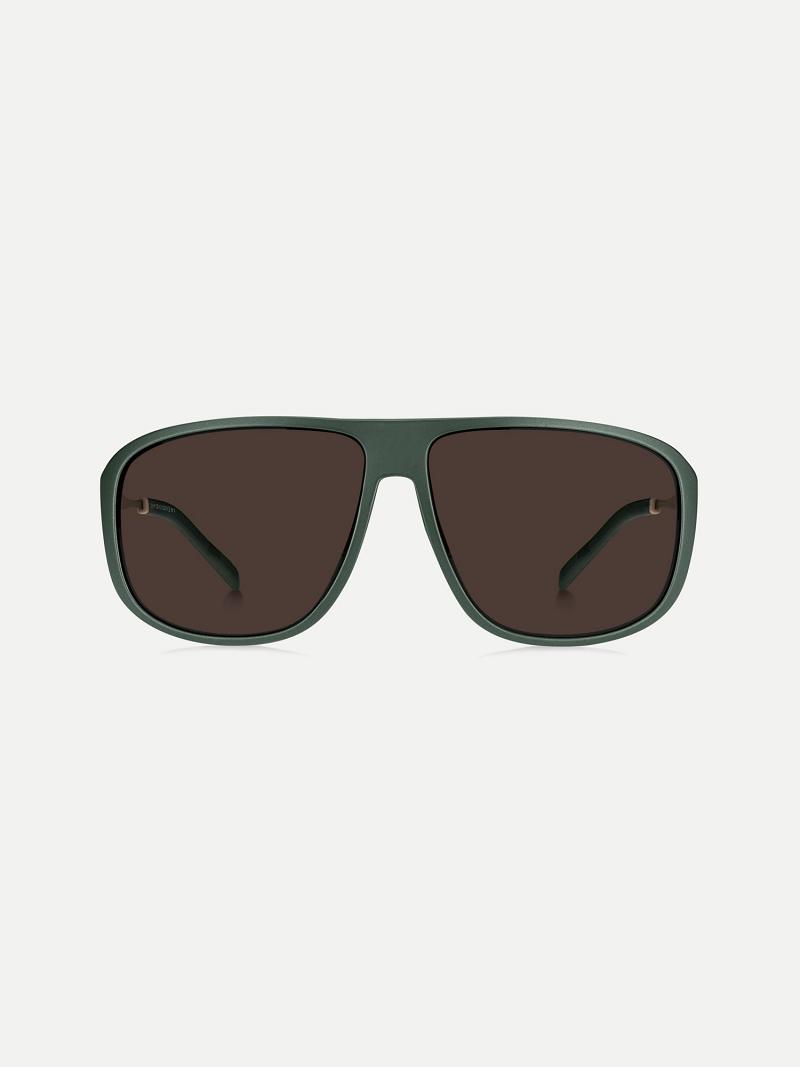 Green Men's Tommy Hilfiger Square Retro Sunglasses | AU_M31774