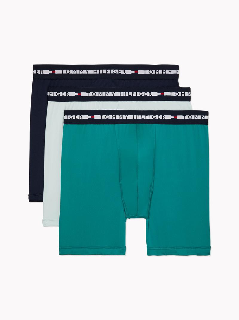 Green Men\'s Tommy Hilfiger Th comfort+ boxer brief 3pk Boxer Briefs | AU_M31610