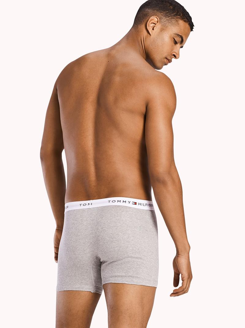 Grey / Black Men's Tommy Hilfiger Cotton classics boxer brief 3pk Boxer Briefs | AU_M31585