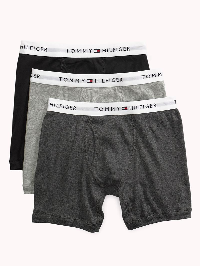 Grey / Black Men\'s Tommy Hilfiger Cotton classics boxer brief 3pk Boxer Briefs | AU_M31585