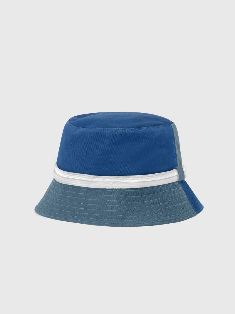 Grey / Blue Men's Tommy Hilfiger Logo Bucket Hats | AU_M31732