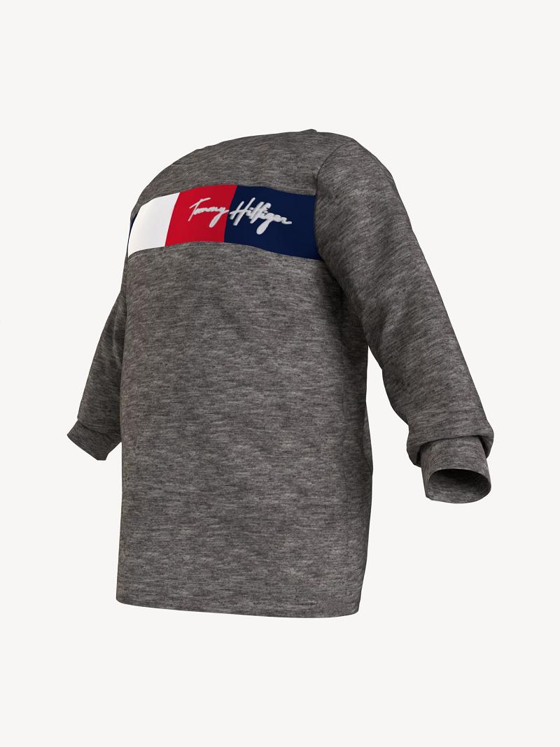 Grey Kids' Tommy Hilfiger Babies' Signature Long Sleeve T Shirts | AU_B2155