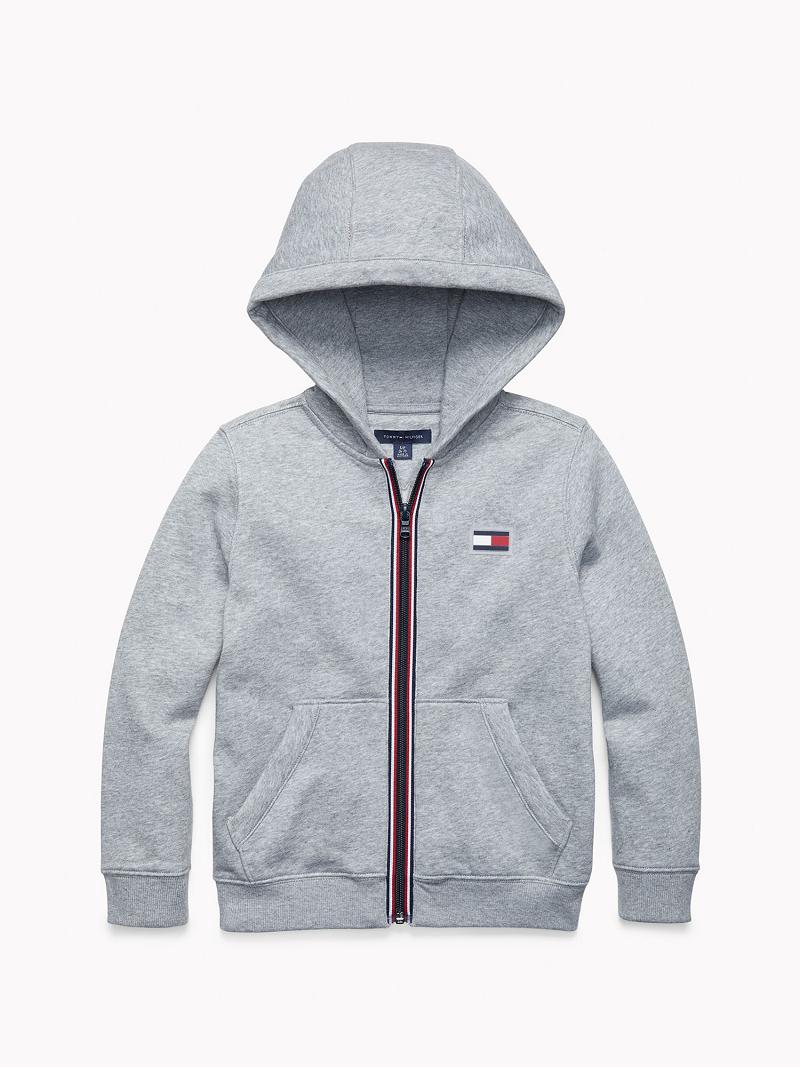 Grey Kids\' Tommy Hilfiger Flag Hoodies | AU_B2020