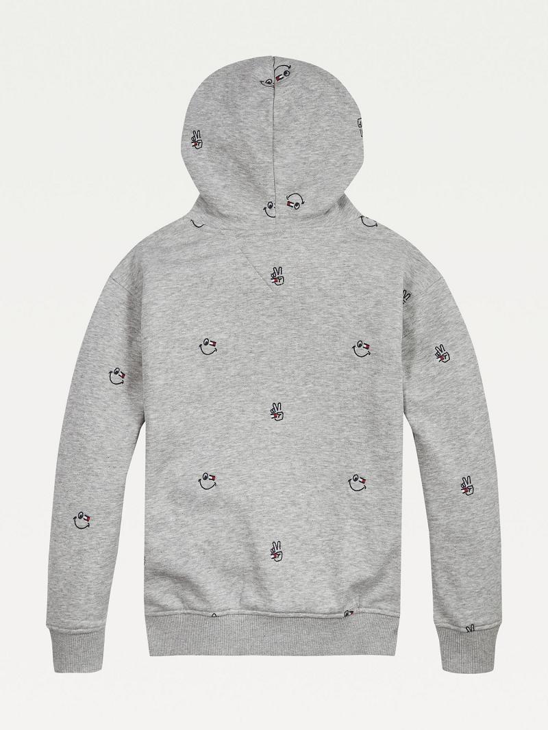 Grey Kids' Tommy Hilfiger Organic Cotton Smiles Hoodies | AU_B2033