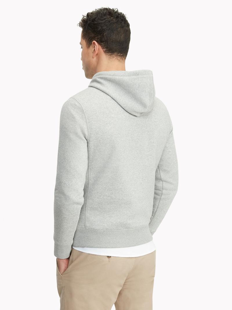 Grey Men's Tommy Hilfiger Essential Logo Hoodies | AU_M31439