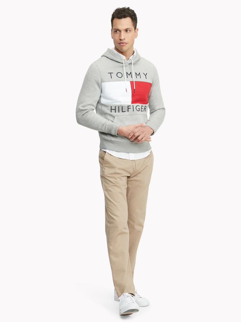 Grey Men's Tommy Hilfiger Essential Logo Hoodies | AU_M31439