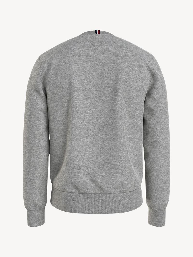 Grey Men's Tommy Hilfiger Essential logo crewneck Sweatshirts | AU_M31120