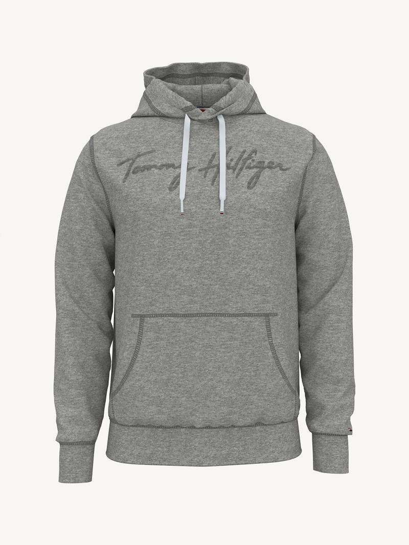 Grey Men\'s Tommy Hilfiger Essential signature Hoodies | AU_M31441