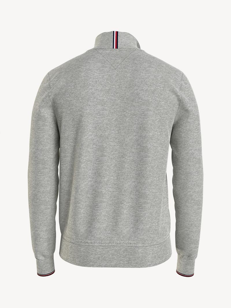 Grey Men's Tommy Hilfiger Essential tonal quarter-zip Sweaters | AU_M31164