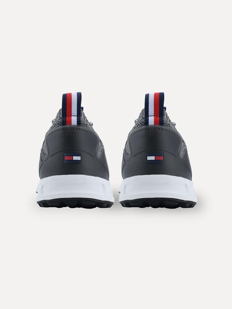 Grey Men's Tommy Hilfiger Mesh hilfiger logo Sneakers | AU_M31624