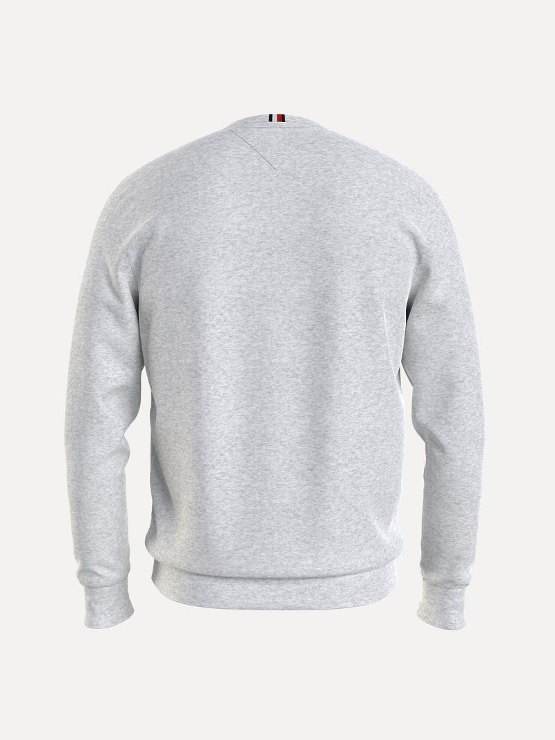 Grey Men's Tommy Hilfiger Organic cotton performance logo tape Sweatshirts | AU_M31131