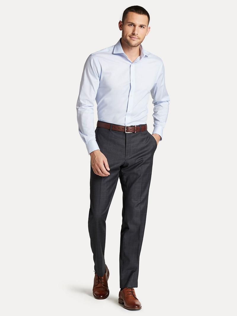 Grey Men's Tommy Hilfiger Regular fit in windowpane check Suits | AU_M31185