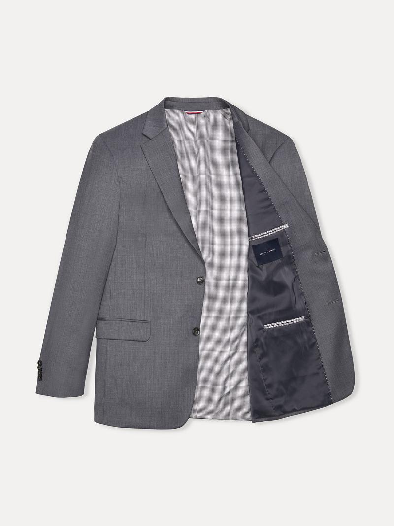 Grey Men's Tommy Hilfiger Regular fit wool Blazers | AU_M31483