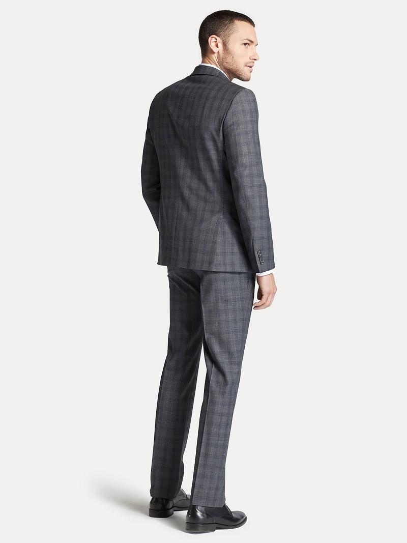 Grey Men's Tommy Hilfiger Regular fits windowpane check wool Blazers | AU_M31486