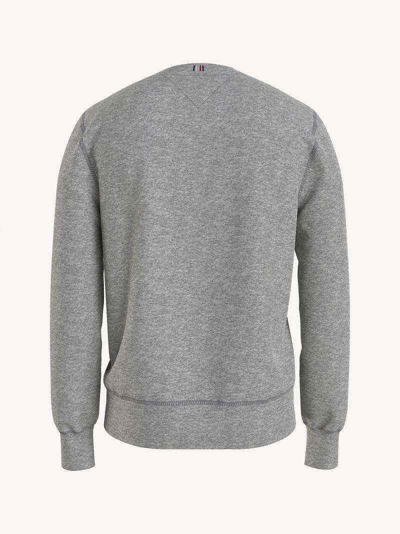 Grey Men's Tommy Hilfiger Tommy flag Sweatshirts | AU_M31138