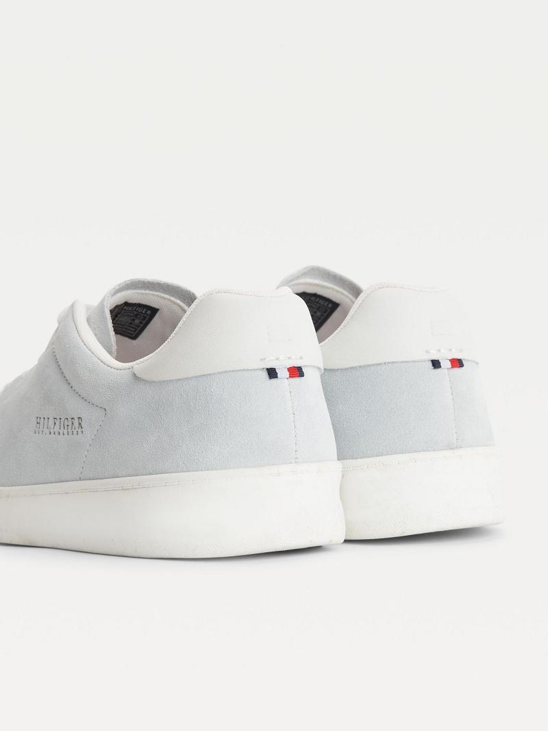 Grey Men's Tommy Hilfiger Undyed suede cupsole Sneakers | AU_M31638